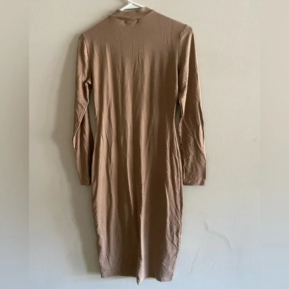 Fashion Nica Bodycon Brown Dress Size L - Picture 2 of 3